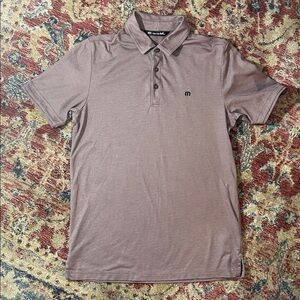Travis Mathew Mens Excursion Polo- Color Heather Wine Tasting